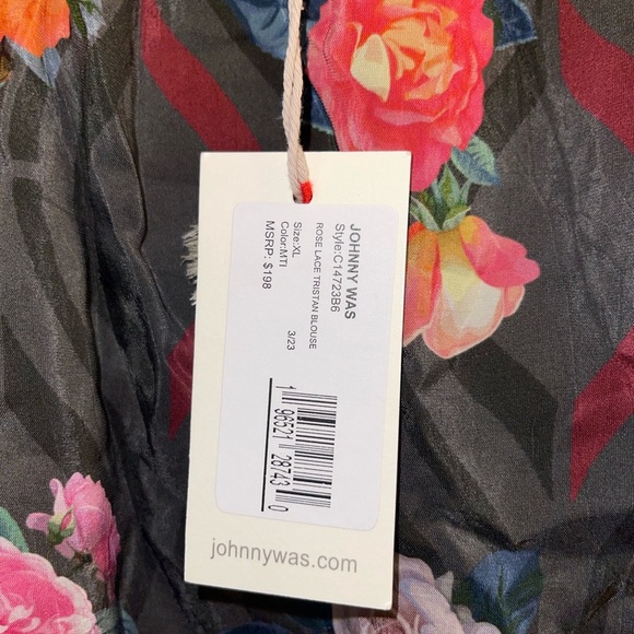 NWT JOHNNY WAS ROSE LACE TRISTAN BLOUSE - Picture 10 of 11